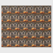 Keeshond Puppy Herfst Delight Pompoen Cadeaupapier (Vlak)