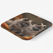 Keeshond Puppy Herfst Delight Pompoen Papieren Bordje (Gebogen)