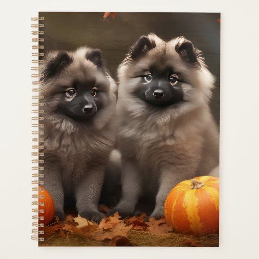 Keeshond Puppy Herfst Delight Pompoen Planner (Voorkant)