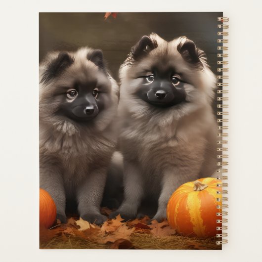 Keeshond Puppy Herfst Delight Pompoen Planner (Achterkant)