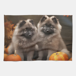 Keeshond Puppy Herfst Delight Pompoen Theedoek