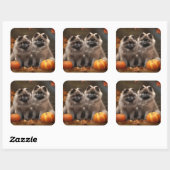 Keeshond Puppy Herfst Delight Pompoen Vierkante Sticker (Vel)