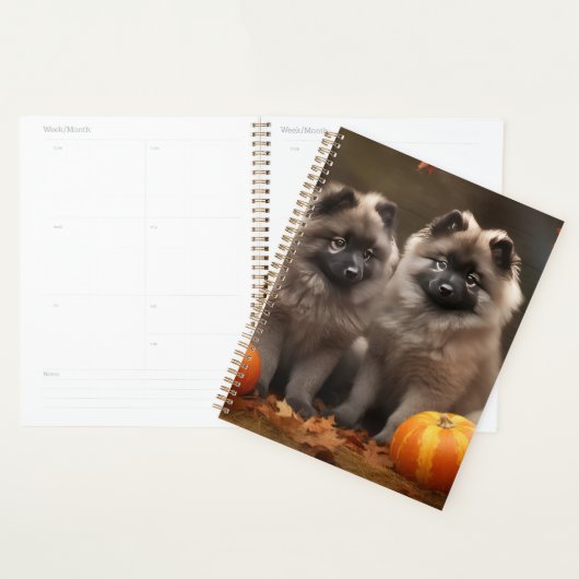 Keeshond Puppy Herfst Plezier Pompoen Planner (Display)