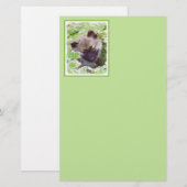 Keeshond Puppy in de Garden Painting Originele Kun Briefpapier (Voorkant / Achterkant)