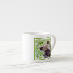 Keeshond Puppy in de Garden Painting Originele Kun Espresso Kop