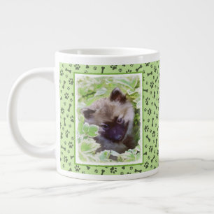 Keeshond Puppy in de Garden Painting Originele Kun Grote Koffiekop
