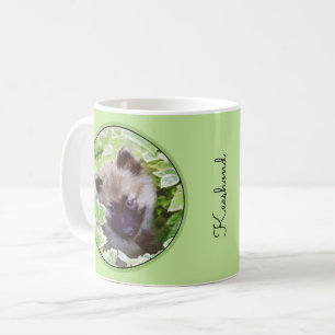 Keeshond Puppy in de Garden Painting Originele Kun Koffiemok