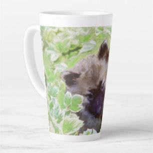 Keeshond Puppy in de Garden Painting Originele Kun Latte Mok
