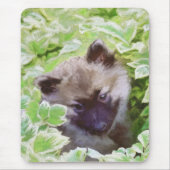 Keeshond Puppy in de Garden Painting Originele Kun Muismat (Voorkant)