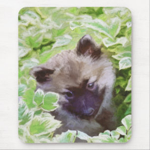 Keeshond Puppy in de Garden Painting Originele Kun Muismat