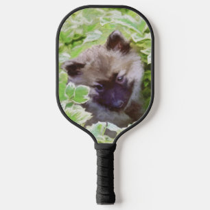 Keeshond Puppy in de Garden Painting Originele Kun Pickleball Paddle
