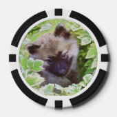 Keeshond Puppy in de Garden Painting Originele Kun Poker Chips (Voorkant)