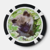 Keeshond Puppy in de Garden Painting Originele Kun Poker Chips (Achterkant)