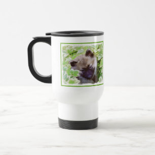 Keeshond Puppy in de Garden Painting Originele Kun Reisbeker