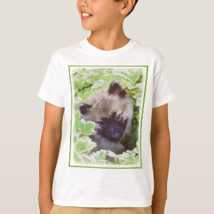 Keeshond Puppy in de Garden Painting Originele Kun T-shirt