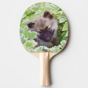 Keeshond Puppy in de Garden Painting Originele Kun Tafeltennisbatje