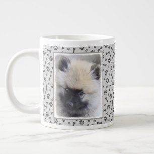 Keeshond Puppy Painting - Cute Original Dog Art Grote Koffiekop