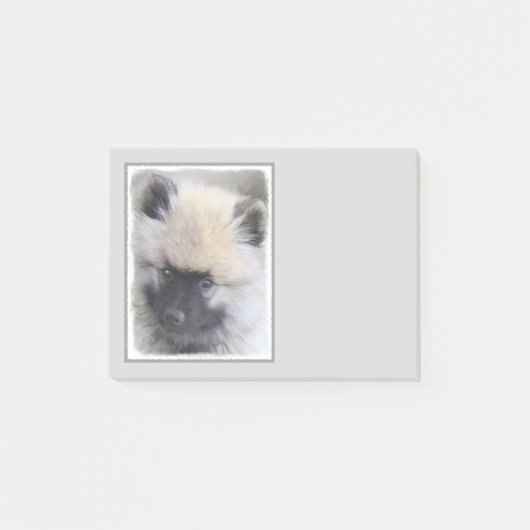 Keeshond Puppy Painting - Cute Original Dog Art Post-it® Notes (Voorkant)