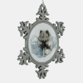 Keeshond Puppy Snowflake Ornament (Links)