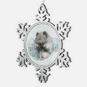 Keeshond Puppy Snowflake Ornament (Rechts)