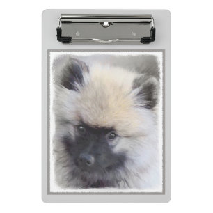 Keeshond Puppyschilderij - Mooie originele honden Mini Klembord
