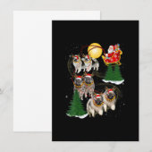 Keeshond Reindeer Kersthond Riding Santa Kerstmis Kaart (Voorkant / Achterkant)