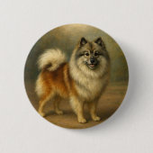 Keeshond Ronde Button 5,7 Cm (Voorkant)