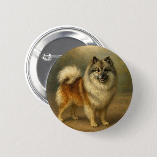 Keeshond Ronde Button 5,7 Cm (Voorkant /achterkant)