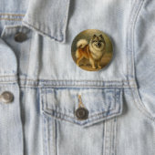 Keeshond Ronde Button 5,7 Cm (In situ)