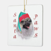 Keeshond Santa Paws Keramisch Ornament (Links)