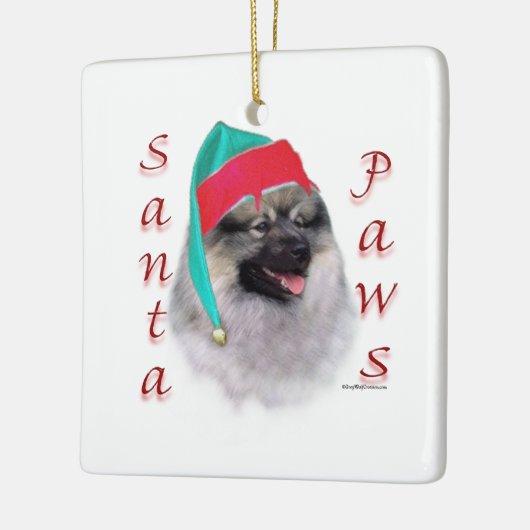 Keeshond Santa Paws Keramisch Ornament (Links)
