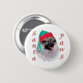 Keeshond Santa Paws Ronde Button 5,7 Cm (Voorkant /achterkant)