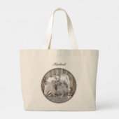 Keeshond Schilderen Butts At The Gate Schattigee D Grote Tote Bag (Achterkant)