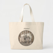 Keeshond Schilderen Butts At The Gate Schattigee D Grote Tote Bag (Voorkant)