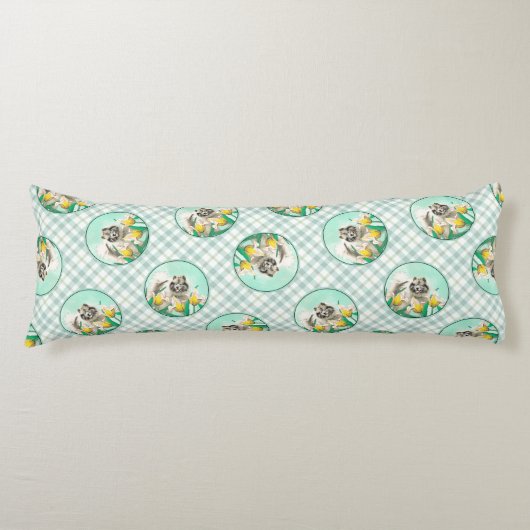 Keeshond Schilderen in Tulpen Schattigee Originele Lichaamskussen (Voorkant)