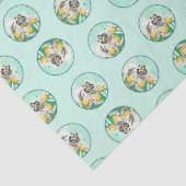 Keeshond Schilderen in Tulpen Schattigee Originele Tissuepapier (Detail)