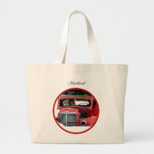 Keeshond Schilderen Kerst Oude Rode Truck Dog Art Grote Tote Bag (Voorkant)