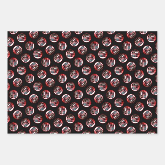 Keeshond Schilderen Kerst Oude Rode Truck Dog Art Inpakpapier Vel (Voorkant 3)