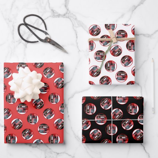 Keeshond Schilderen Kerst Oude Rode Truck Dog Art Inpakpapier Vel (Voorkant)