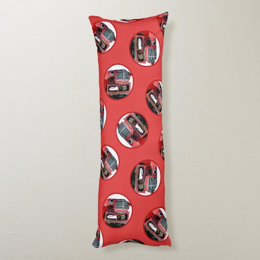 Keeshond Schilderen Kerst Oude Rode Truck Dog Art Lichaamskussen (Achterkant (Verticaal))