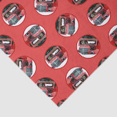 Keeshond Schilderen Kerst Oude Rode Truck Dog Art Tissuepapier (Detail)