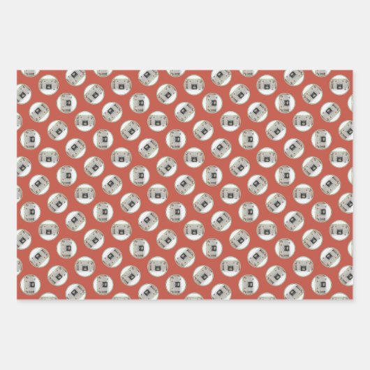 Keeshond Schilderen Kerstmis Puppy door open haard Inpakpapier Vel (Voorkant 3)