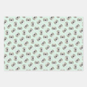 Keeshond Schilderen Kerstmis Puppy door open haard Inpakpapier Vel (Voorkant)