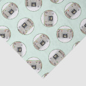 Keeshond Schilderen Kerstmis Puppy door open haard Tissuepapier (Detail)