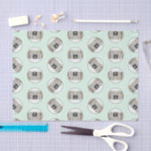 Keeshond Schilderen Kerstmis Puppy door open haard Tissuepapier (Craft)