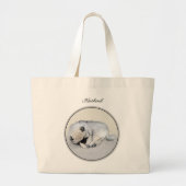 Keeshond Schilderen Slaappuppy Originele hondenkun Grote Tote Bag (Voorkant)
