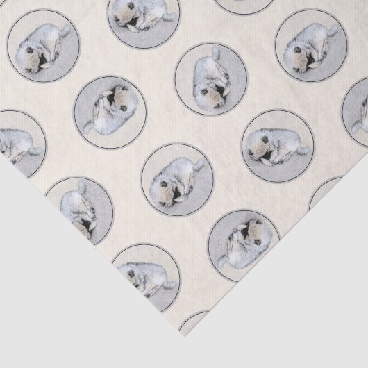 Keeshond Schilderen Slaappuppy Originele hondenkun Tissuepapier (Detail)
