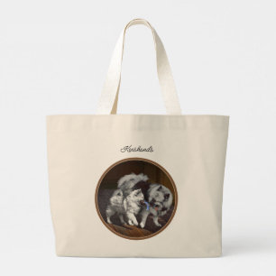 Keeshond Schilderen Speeltijd Schattigee Originele Grote Tote Bag