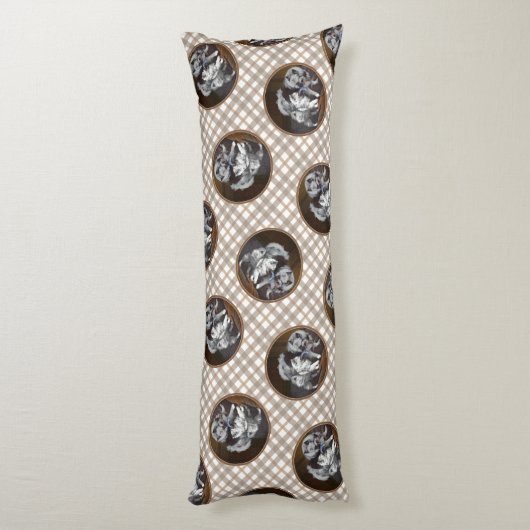 Keeshond Schilderen Speeltijd Schattigee Originele Lichaamskussen (Achterkant (Verticaal))