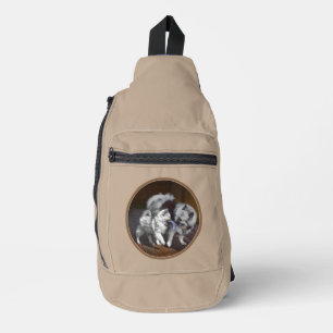 Keeshond Schilderen Speeltijd Schattigee Originele Sling Bag